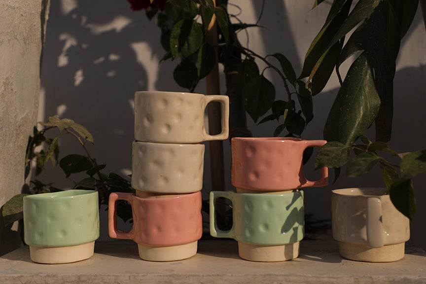 Hand moulded Cups for Depanneur (Commissioned)