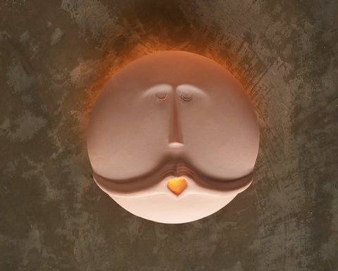 Affection Wall Light Sculpture - Unglazed Red