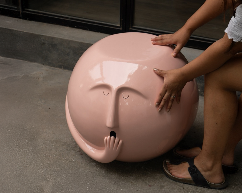 Headrest Stool Sculpture - Yawn