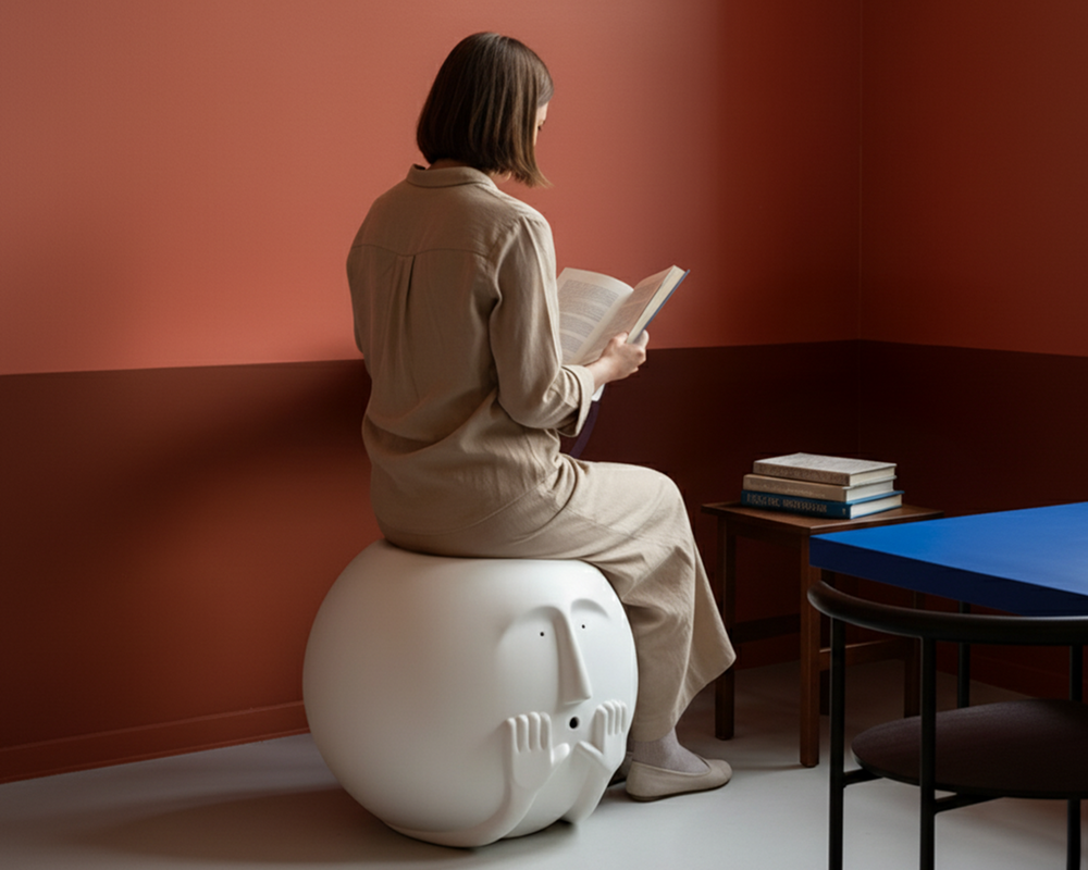 Headrest Stool Sculpture - Celebrating