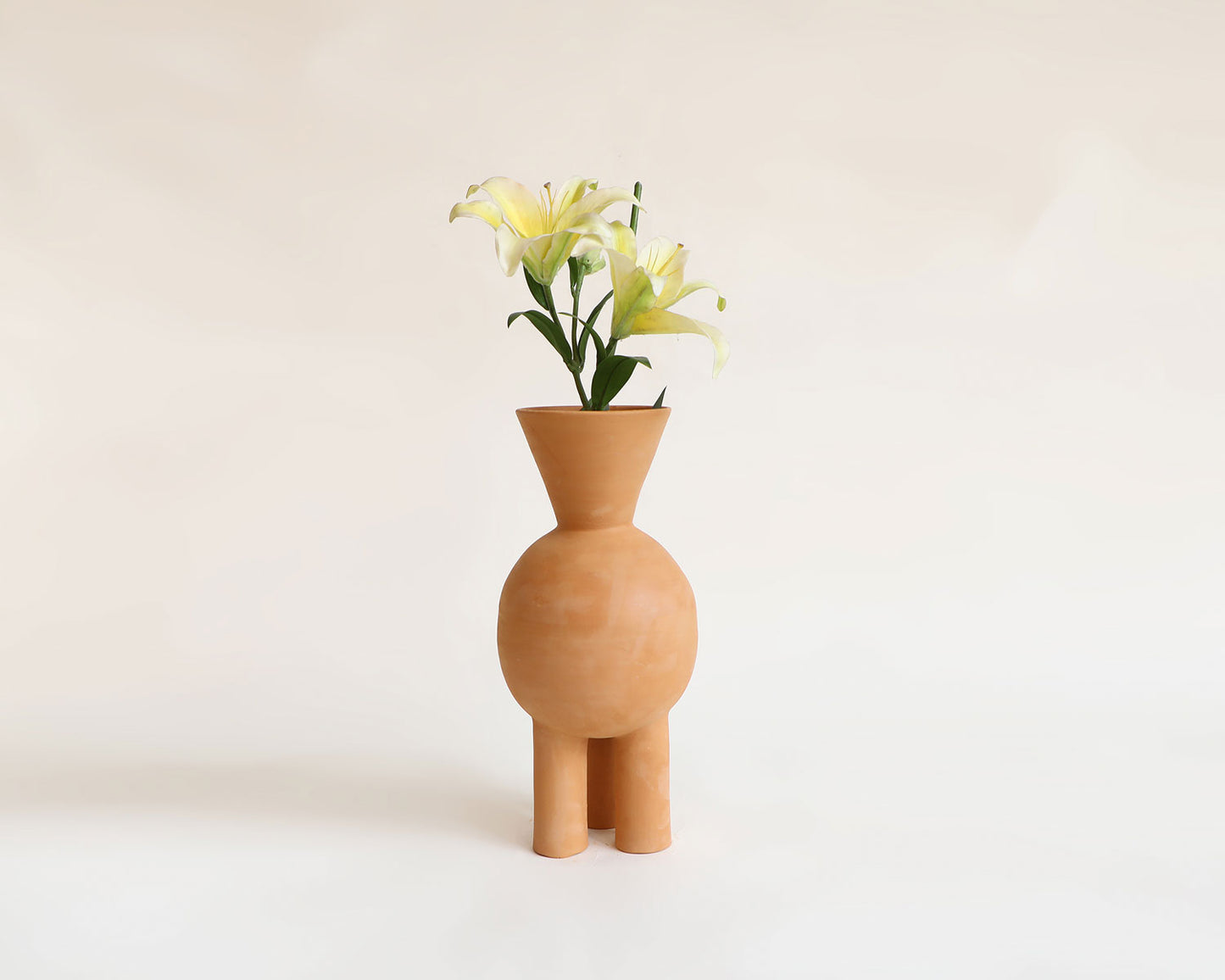 V-neck Three Legged Terracotta Vase