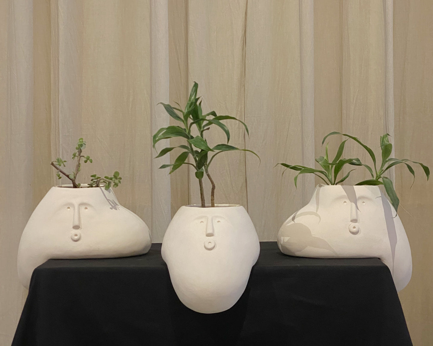 blob plant pots Blob Set of three: Handcrafted Stoneware Planters by Claymen, Designed by Aman Khanna